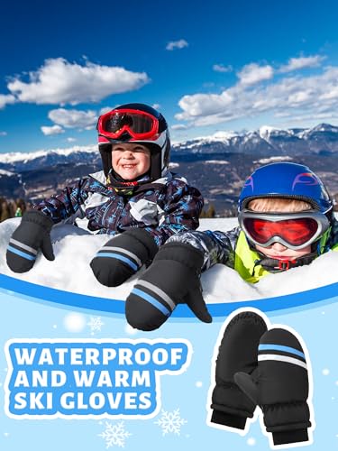 Image of SATINIOR 6 Pairs Kids Snow Mittens