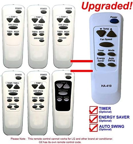 Miniatura 2 de HA-410 Reemplazo para control remoto de aire acondicionado GE 6711A20056F funciona para AGM10AA AGM10AAG1 AGM12AA AGM12AAG1 AGM12AJ AGM12AJG1