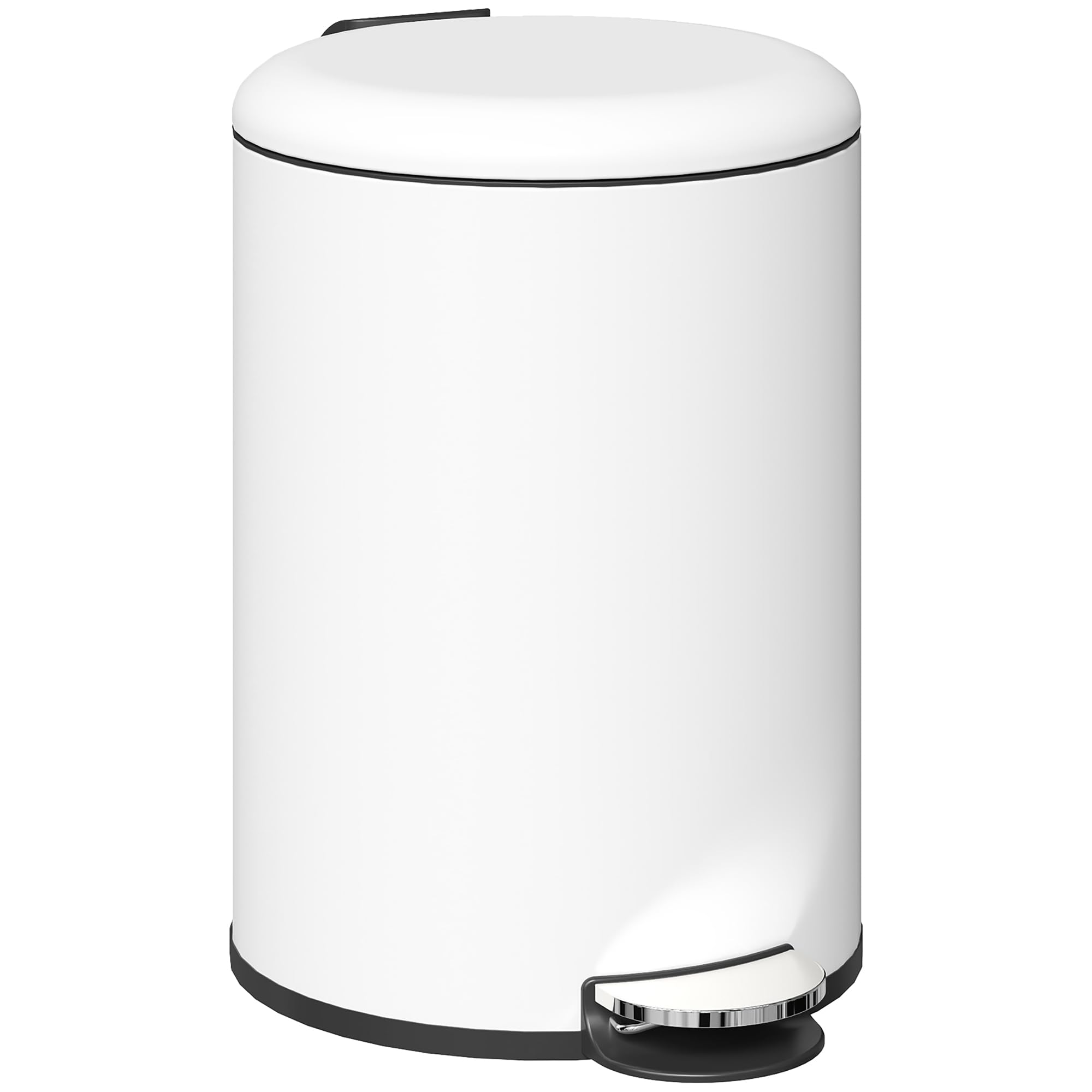 HOMCOM Bidone Immondizia a Pedale da 20L con Coperchio a Chiusura Morbida, Cestino Rifiuti in Metallo e PP, 36x30x44.5 cm, Bianco Crema