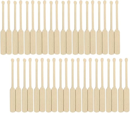 Toyvian Juguetes Mini paleta de madera en miniatura para barco de madera en miniatura, remos de canoa en miniatura, bote, bote, canoa, modelo, micro