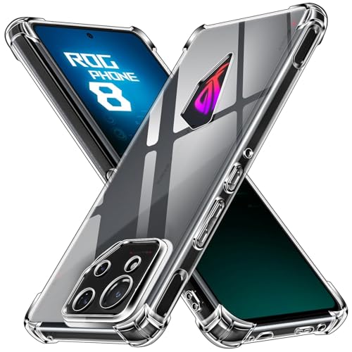 Image of A Accessories Kart for [Asus ROG Phone 8 Pro] Case,Phone Back Case Cover Clear Transparent Reinforced Corners TPU Shock-Absorption Flexible Cell Phone Cover for [Asus ROG Phone 8 Pro] - Transparent