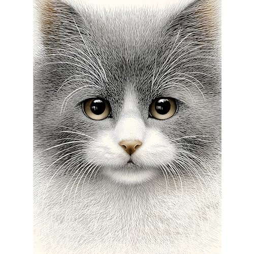 Puzzles for Adults 500 Pieces, Cat Jigsaw Puzzles - Sketched Cat, Impossible Cat Puzzle for Seniors Family, 20.47 x 14.96 inches, 1:1 Poster, Letter on the Back by Jiangsan - Used condition - US$8.47