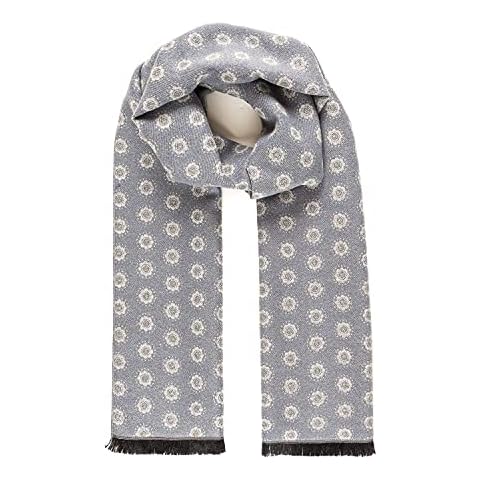 MELIFLUOS DESIGNED IN SPAIN Bufandas de Hombre de Rayas y Casillas Gris Elegante Diseño Español Cover