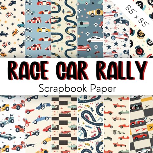 RACE CAR RALLY Scrapbook Paper: Decorative Scrapbooking Pages With Cute Little Toy Race Cars And Tracks | Scrapbooking Pages Supply For Kids, Boys, ... Cards, Children' Crafts, Collage, Decoration image 2