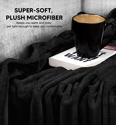 Utopia Bedding Fleece Blanket King Size Black 300Gsm Luxury Bed Blanket Anti-Static Fuzzy Soft Blanket Microfiber (90X102 Inches) #TOP2