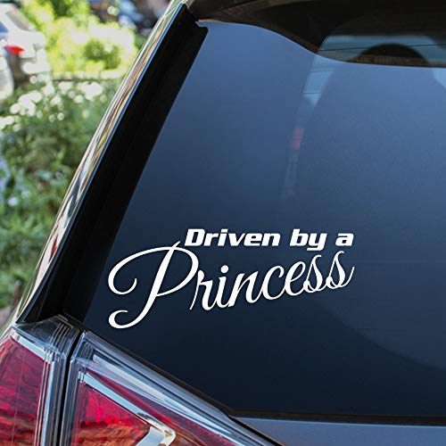 DRIVEN BY A PRINCESS Funny Car Window Bumper Sticker Girl Racer Girly Drift JDM Vinyl Decal