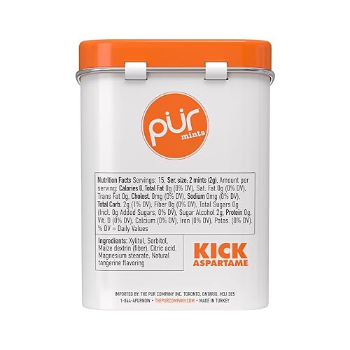 Miniatura 2 de PUR Mentas  Mentas sin aspartamo  Hechas con xilitol  Sin azúcar, veganas, sin gluten y aptas para dieta cetogénica  Mentas naturales con sabor a