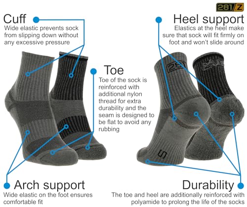 281Z Military Cotton Micro Crew Boot Socks - Cushioned Sole - Moisture Wicking - Odor Resistant (Foliage Green)2