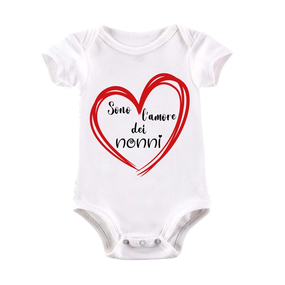 Body Neonato 100% Cotone Manica Corta - Stampa Papà Amore Cuore - Foto 2