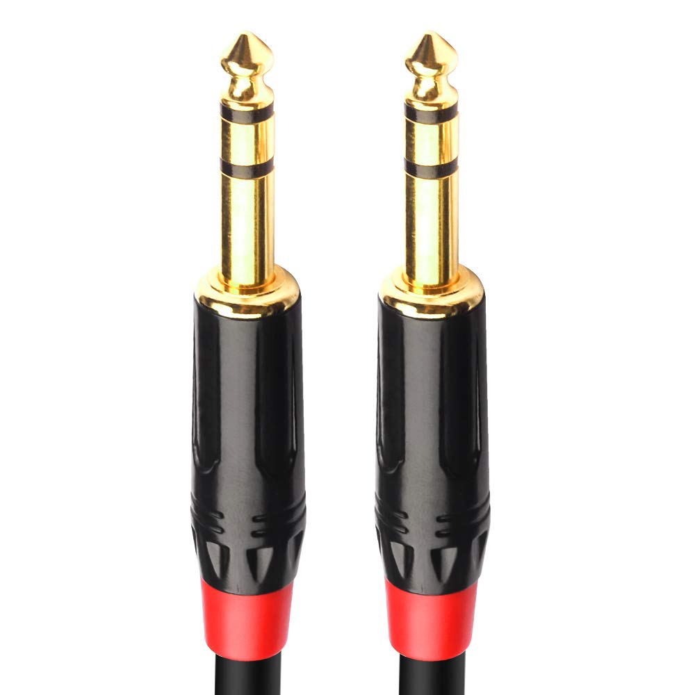 Tisino 6,3mm TRS Kabel – Symmetrisches Audiokabel, 2m, Nylongeflecht – Für Studiomonitore, Mischpulte, Gitarren