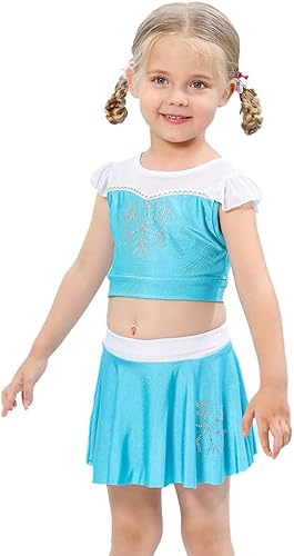 Miniatura 5 de Traje de baño de princesa para niñas, conjunto de tankini de dos piezas, trajes de baño para exteriores, playa, surf, parque acuático, trajes de