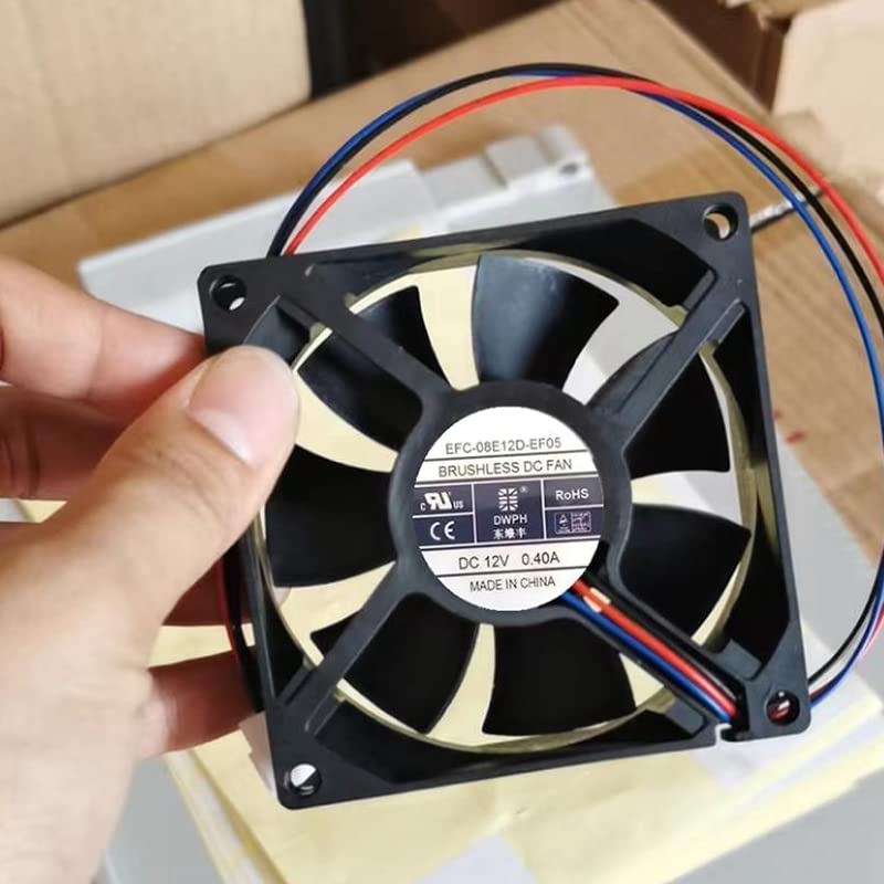 AETOOL - Original EFC-08E12D-EF05 8025 Server Cooling Fan DC12𝖵 0.4A 3-wire Server Industrial Chassis Fan Cooling