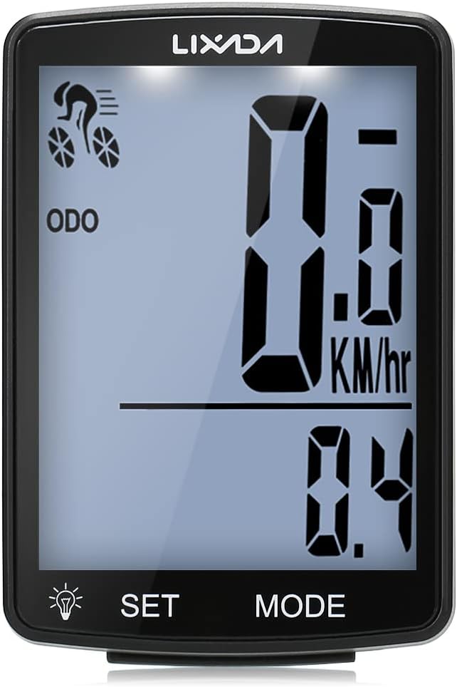 Rokie Wireless Bike Computer Multi Functional LCD Screen Bicycle Computer Mountain Bike Speedometer Odometer IPX6 Waterproof Cycling Measurable Temperature Stopwatch Cycling Accessories