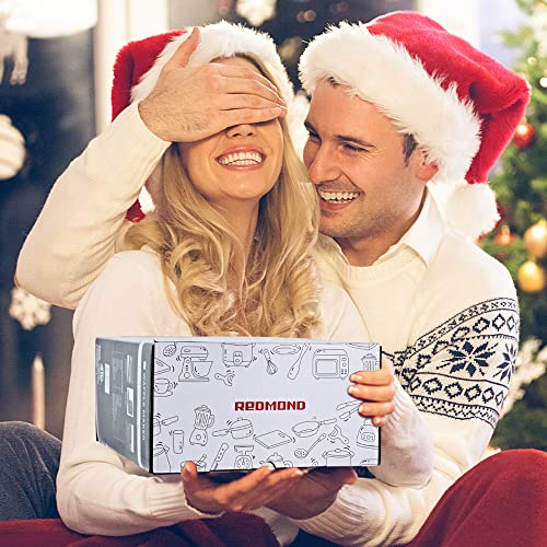 Redmond Waffle Maker, Nonstick 4 Slice Square Waffle Iron, Compact Classic Stainless Steel Waffle Maker For Family Use Breakfast, 1300W, Black #TOP7