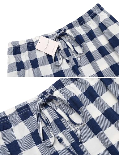 Image of Ekouaer Women Pajama Pants Comfy Pj Bottom with Pockets Stretch Plaid Sleepwear