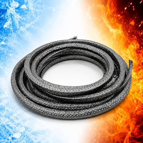Graphite Gland Packing Rope Seals - Mechanical Seal for Water Pool Pump,Valve stem Packing,Steam Radiator valves, Boat - High Temperature Resistant, Corrosion Resistant