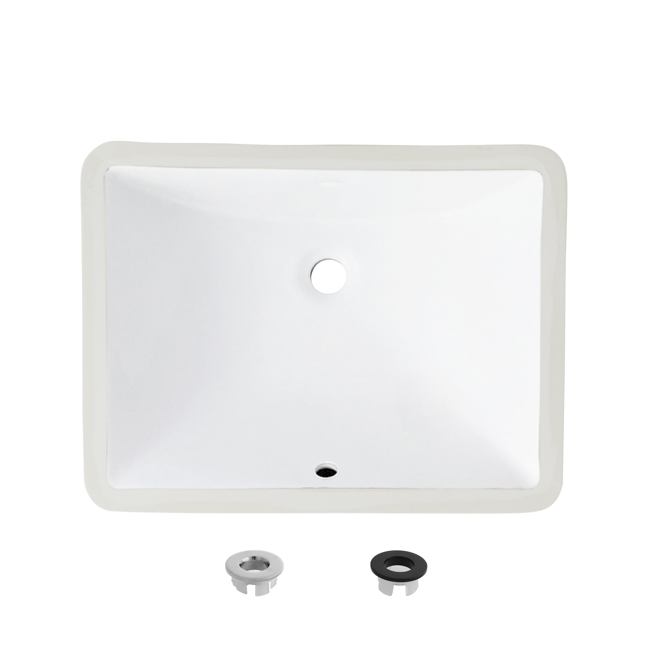 Stylish P-223N Rectangular Vessel Sink – 18.75x14.5 Inch Over-the-Counter Porcelain Basin, Glossy Black