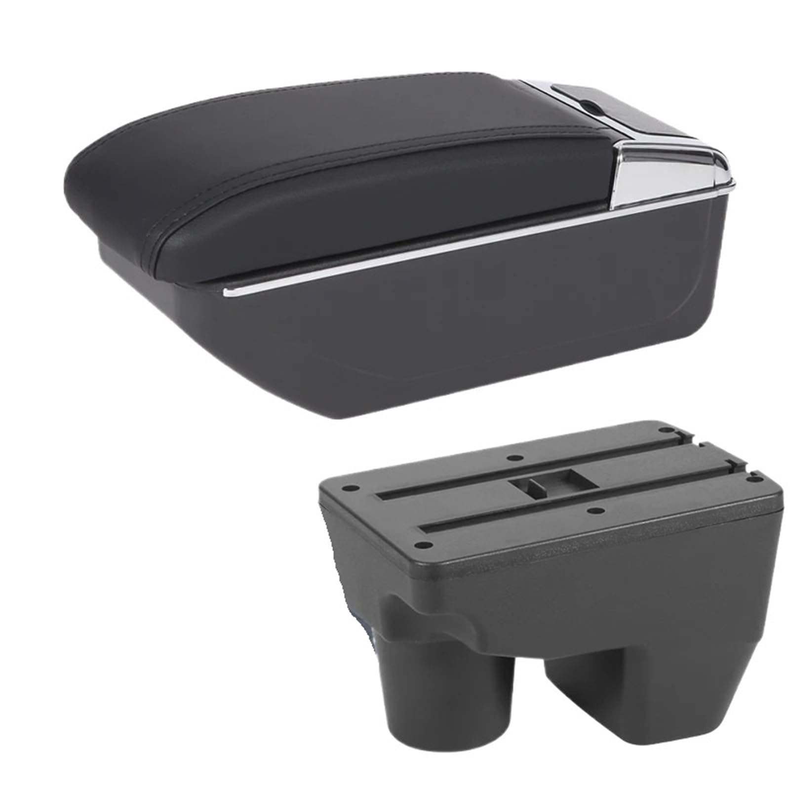 NOKRGQW Car Armrest Box For Toyota For Yaris Elegant GR 2021-2025 Car Armrest Auto Storage Box Retrofit Parts Car Accessories(D2 black line No USB)