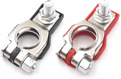 2PC Battery Terminal Connectors for Nissan Pulsar Rouge Sentra Titan NAVARA, Positive Negative Top-Post Copper Car Battery Terminals, Easy Install