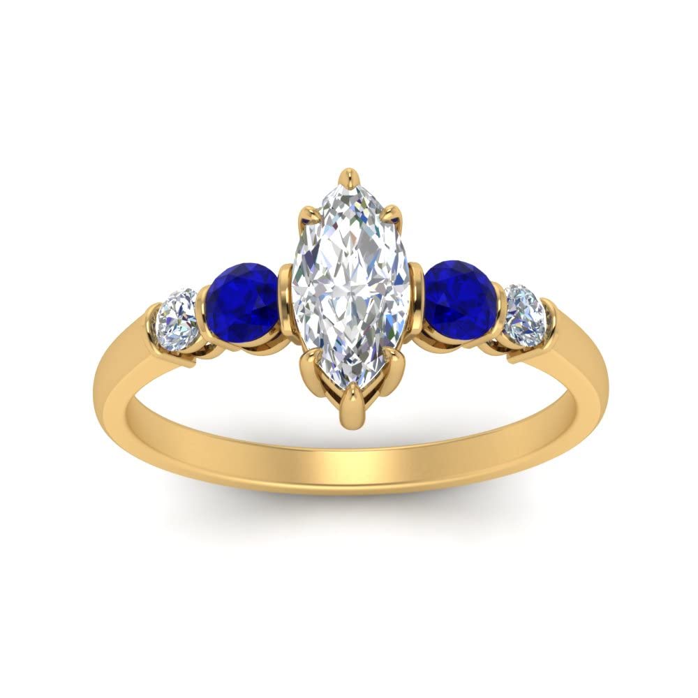 Anillo de compromiso de diamantes marquesa que soluciona el problema de tallas 6