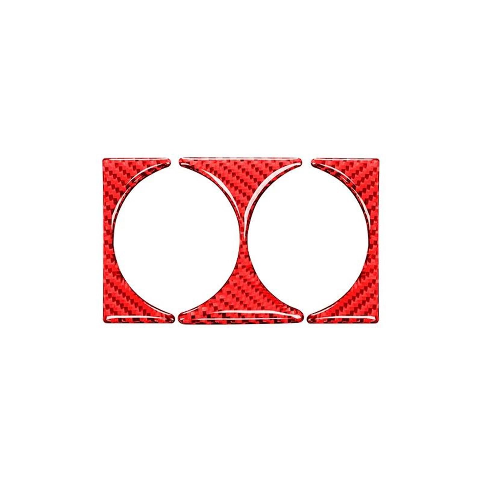 Interior Car Central Water Cup Holder Decoration Frame Cover Stickers for BMW 3 Series E46 1999-2004(Rosso)