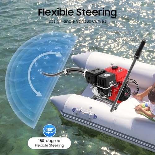 image for LIAPDG 15HP Mud Motor Kit, 420CC Gasoline Boat Engine Motor Boat Outbo