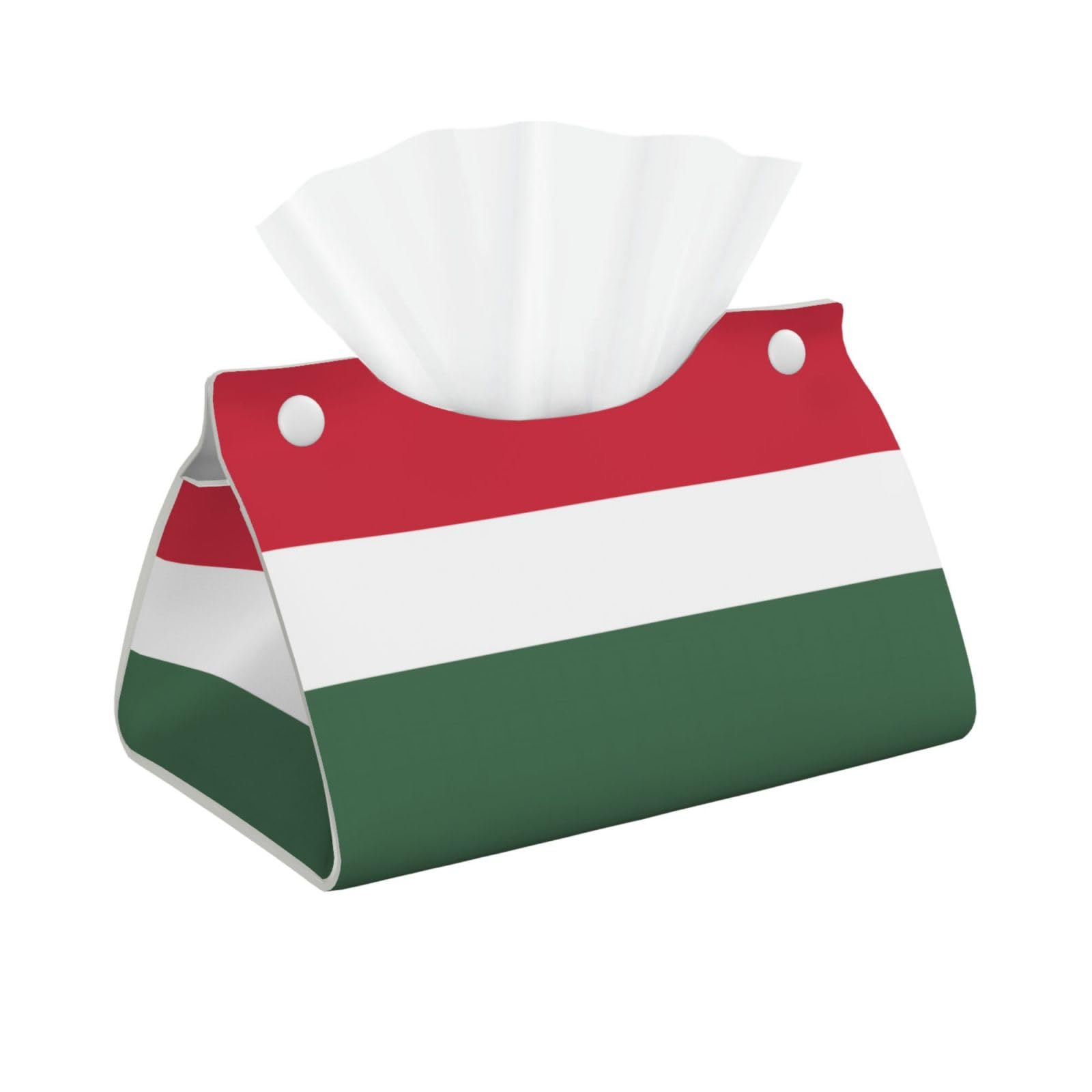 Flag of Hungary Print Long Tissue Box Cover Holder Foldable Leather Organizer for Vanity, Nightstand, Desk & Bathroom