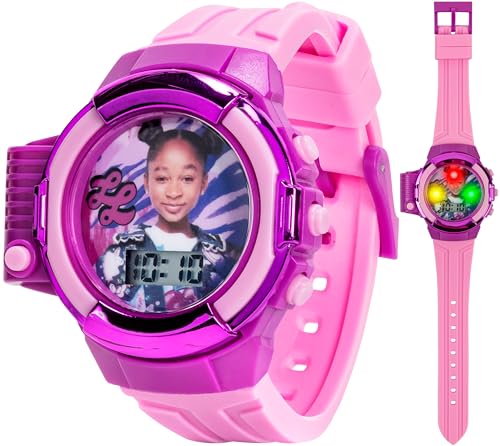 That Girl Lay Lay Kids Flashlight LCD Watch – Pink and Purple Design, Digital Display, Light-Up Feature, Adjustable Strap, Durable Build, Stylish, Fun for Fans – Fits Wrists 5.5” to 8”