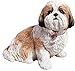 Sandicast Life Size Gold and White Shih Tzu Sculpture, Sitting