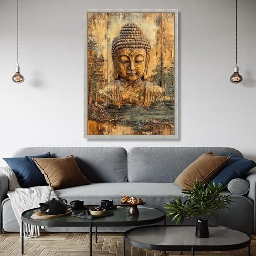 Toile Bouddha style zen rustique avec cadre de qualité 60x80 - 4