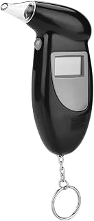 Alcohol Breath Tester Analyzer, LCD Screen Breath Alcohol Tester Professional-Grade Accuracy Digital Alcohol Detector Portable Breath Checker Analyzer No Backlight with 5 Mouthpieces for alcohol