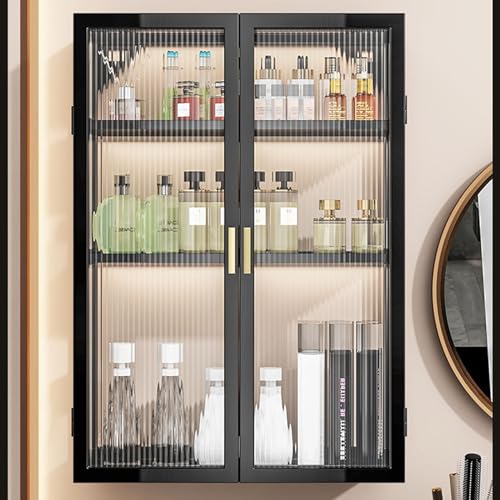 Botiquín de Metal con Puerta de Vidrio para baño, Armario Colgante sobre el Inodoro para baño, Sala de Estar, Cocina, Organizador de Armario Que Ahorra Espacio.