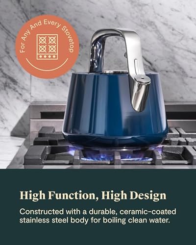 image for Caraway 2 Quart Whistling Tea Kettle - Durable Stainless Steel Tea Pot