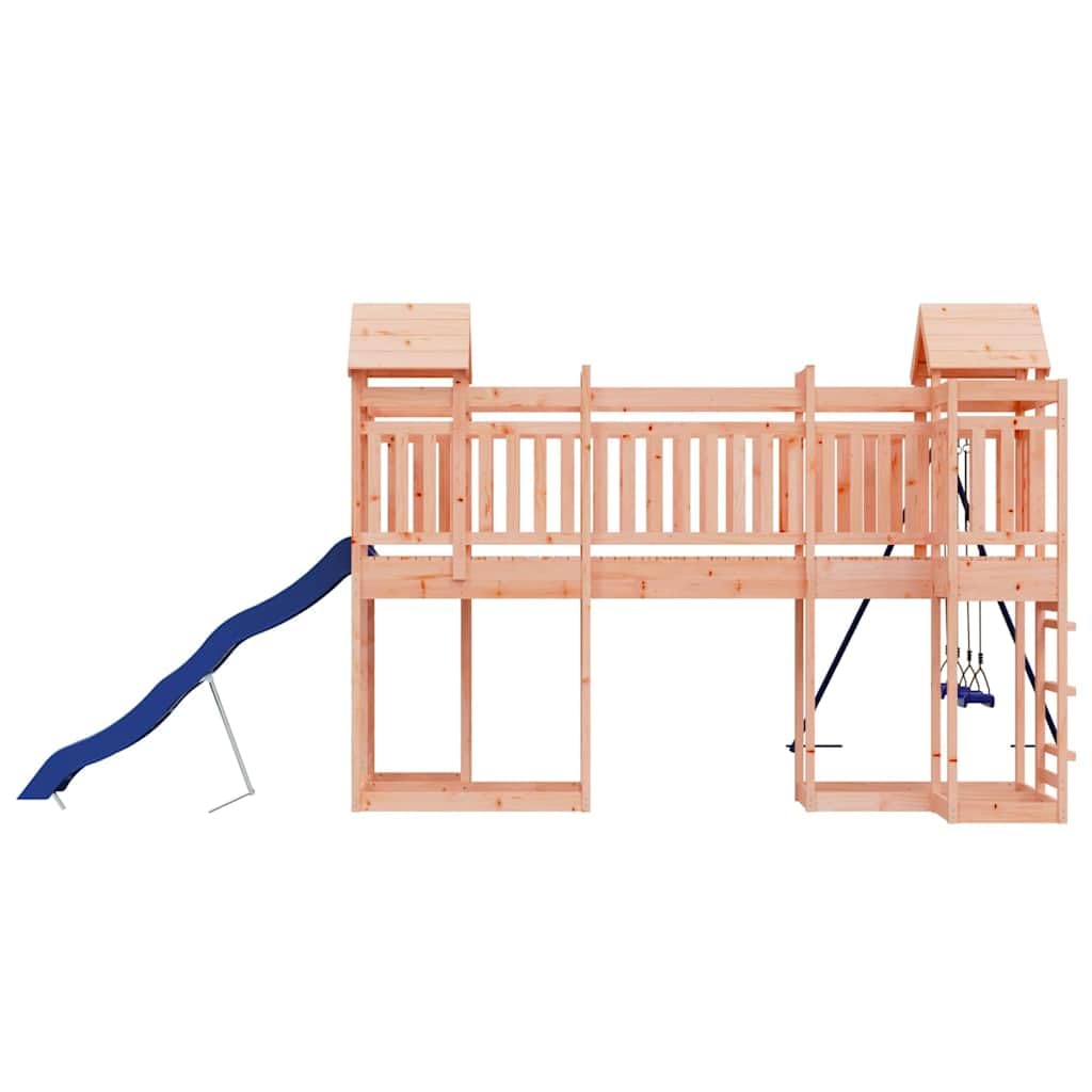 Spielturm Massivholz Douglasie mit Wellenrutsche und Doppelschaukel Gartenspielzeug für Kinder 3-8 Jahre Klettergerüst mit Sandkasten Robustes Outdoor Spielhaus für Garten Terrasse Hof