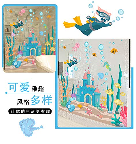 Vinilo decorativo 3D océano para pared y cristal miniatura 3