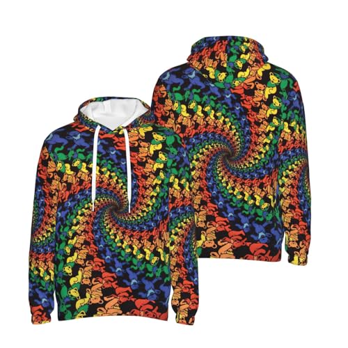 Pull à capuche athlétique tie-dye homme imprimé original et chaud pour l'hiver décontracté