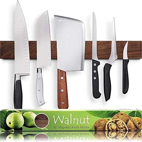 HMmagnets 16" Walnut Magnetic Knife Holder Cover