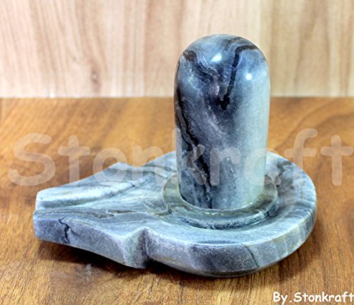 KLEO Black Marble Stone Shiva Lingam Shiv Ling Idol Murti Statue (4.25 Black) - Image 3