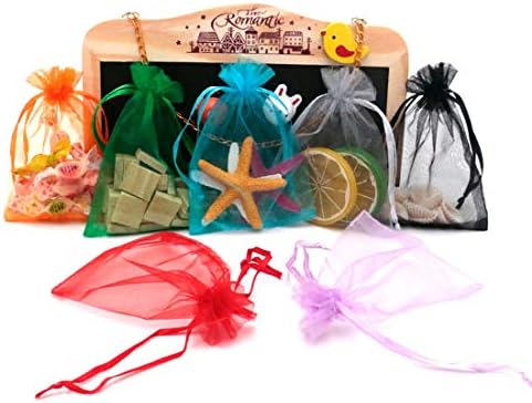 LOKIPA 60PCS Multicolor Jewelry Pouches Drawstring Organza Gift Bags Pouches , 3.5x4.7 Inches