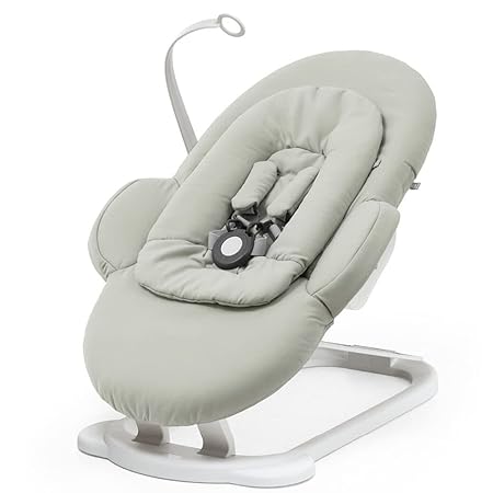 Stokke Steps Bouncer, Soft Sage with White Chassis - Allows Independent Bouncing & Provides Soft Cradling Motion - Use Alone or with Stokke Steps Chair - Certified by JPMA
