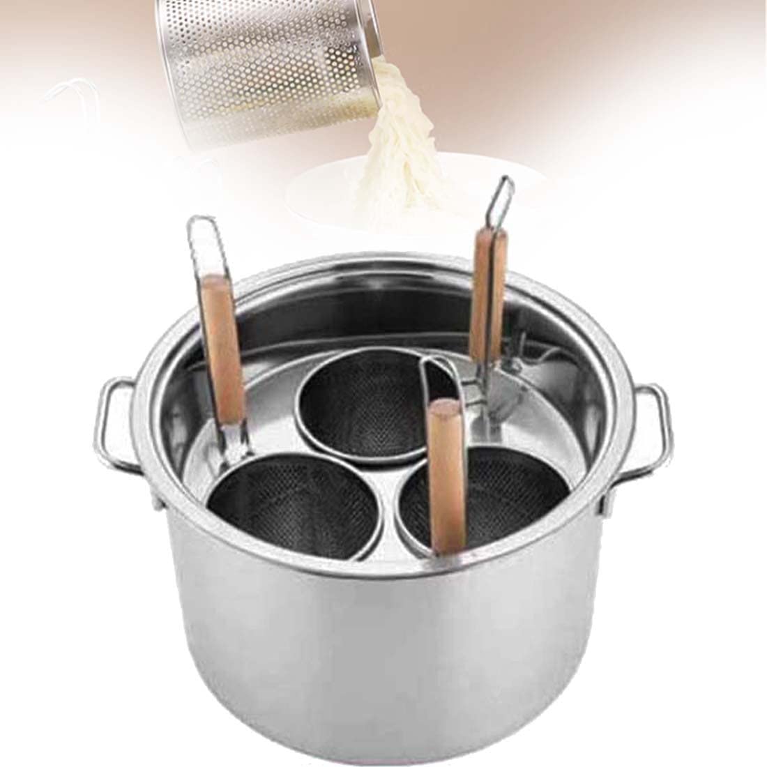 MRKU Pentola in Acciaio Inossidabile, cuocipasta Commerciale, cestello Filtro, scolapasta, pentole per Cucina Domestica e Ristorante
