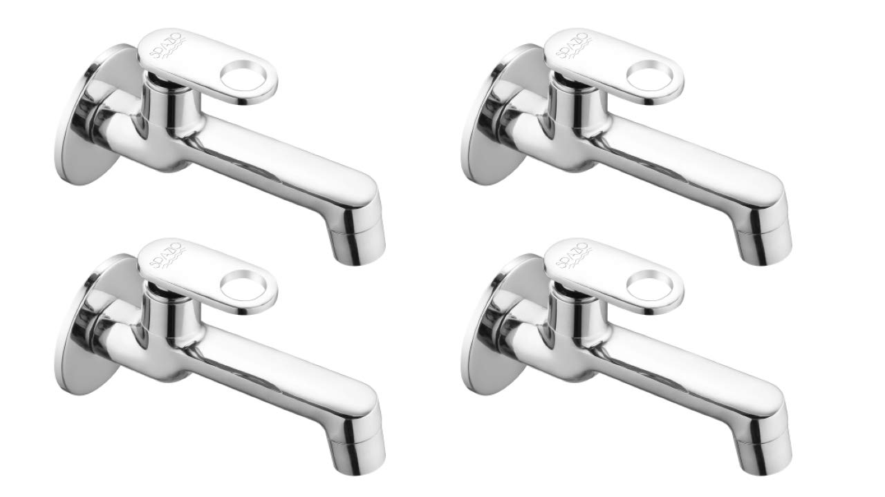 SPAZIO Prime Brass Long Nose/Long Body Bib Cock Tap with Wall Flange for Bathroom/Kitchen - Pack of 4-image-35