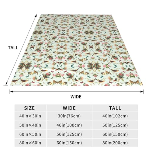 Couverture micro-polaire oiseau douce et chaude pour lit et canapé