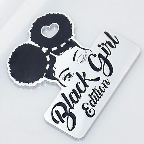 Miniatura 3 de 1 calcomanía de emblema 3D para guardabarros de coche y camión de edición Black Girl Edition para automóvil, camión, SUV (negro cromado)