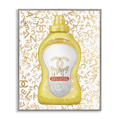 Glam Mustard Bottle Kitchen, 16 x 20 Inch Framed Giclée Print