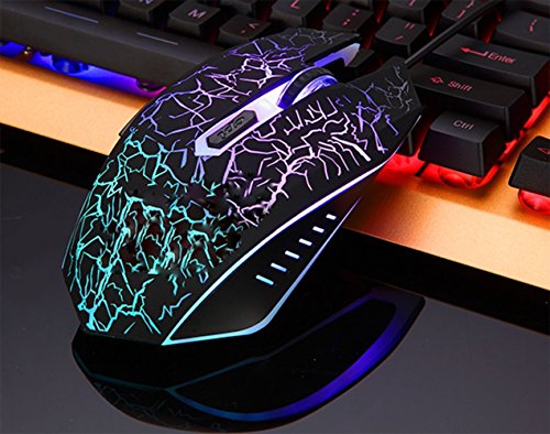 Gaming Mouse,Wired Mouse,Ergonomic Led Mouse,Cool Mouse For Laptop Pc Computer Gamer (Type1-Black) #TOP2