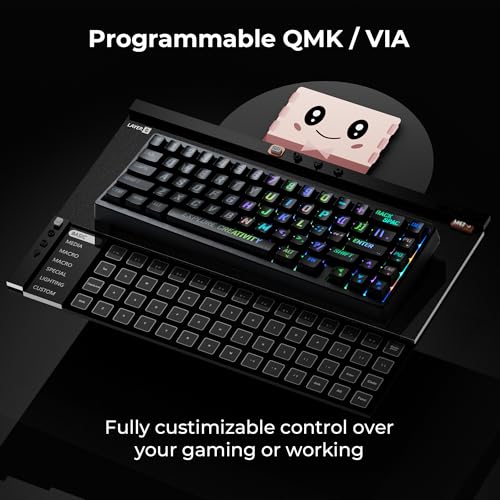 Image of x XVX M67 Wireless 60% Percent Keyboard, QMK /VIA Topographic Gaming Keyboard, Tri-Mode Thocky Creamy Mechanical Key board, Hot Swappable Gasket Mount RGB IMD Tech for Win /Mac, Miami Theme, Black