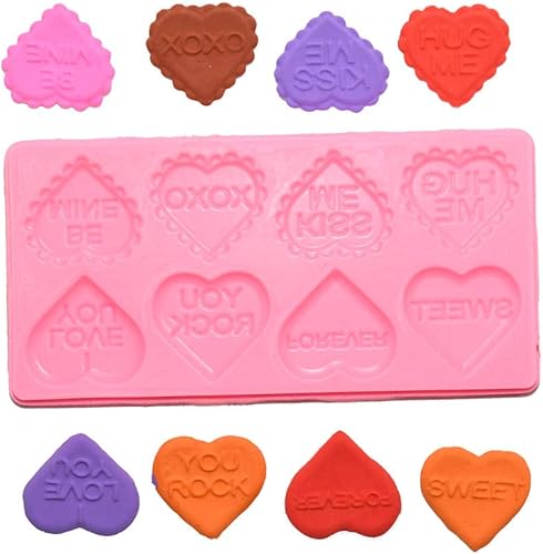 Moldes de silicona en forma de corazón molde de caramelo de chocolate de San Valentín molde de fondant para decoración de pasteles de fiesta de San