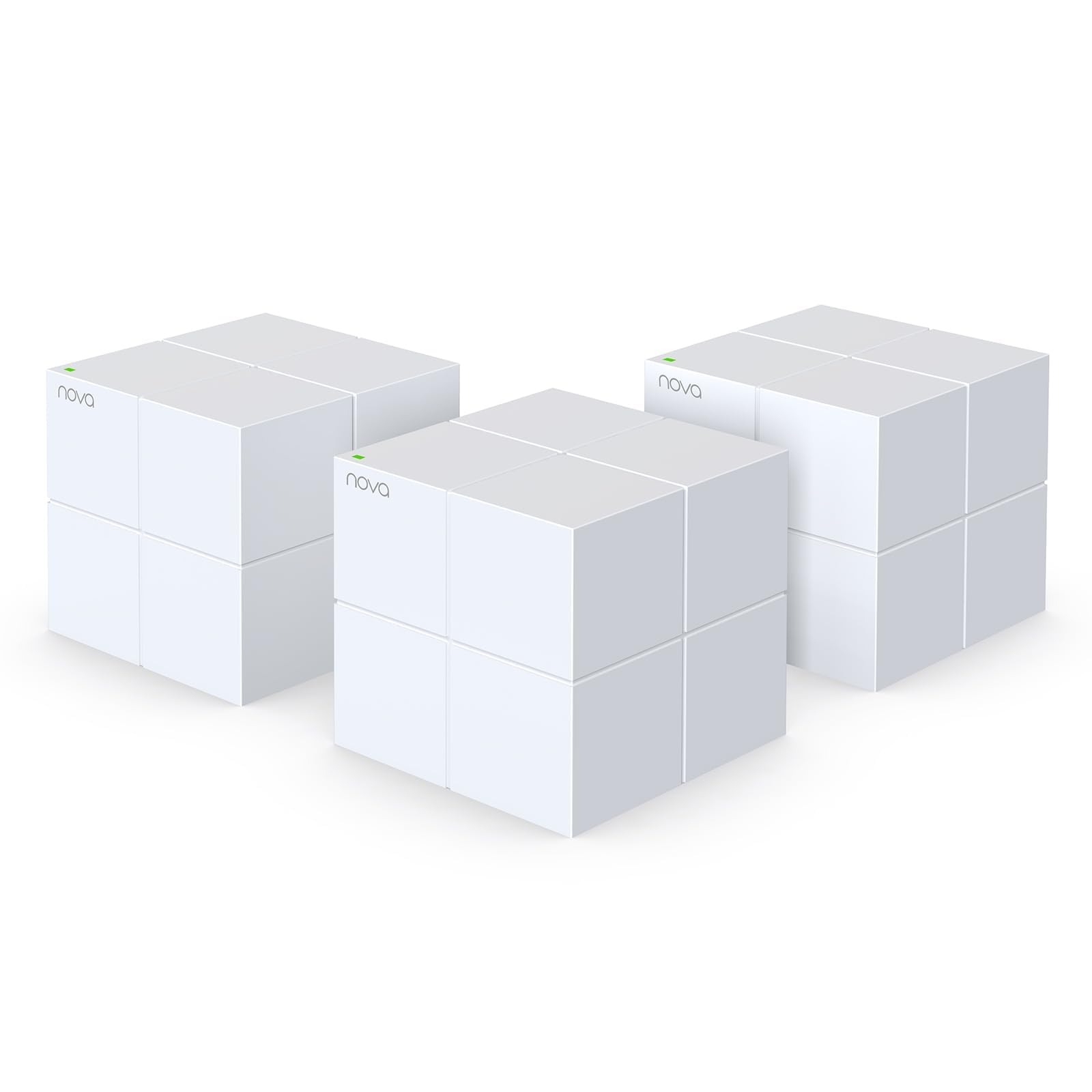 Tenda Nova MW6 Mesh Router Sistema WiFi de Red en Malla (Dual Band hasta 500 metros, Mu-MIMO, 2 Puertos Gigabit, Plug and Play, Funciona con Alexa, sustituye tu Repetidor de Red Tradicional) Pack 3