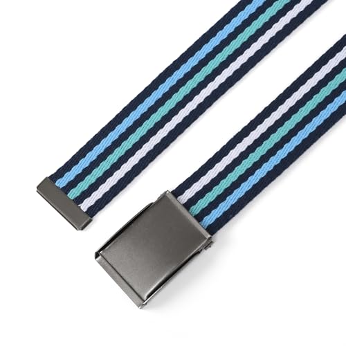 Image of Mile High Life Canvas Web Belt | Cut to Fit Up to 52 inch | Flip-Top Matte Silver Nickel Buckle 12 Colors